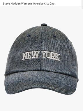 NEW YORK Embroidered Denim Cap - Blue